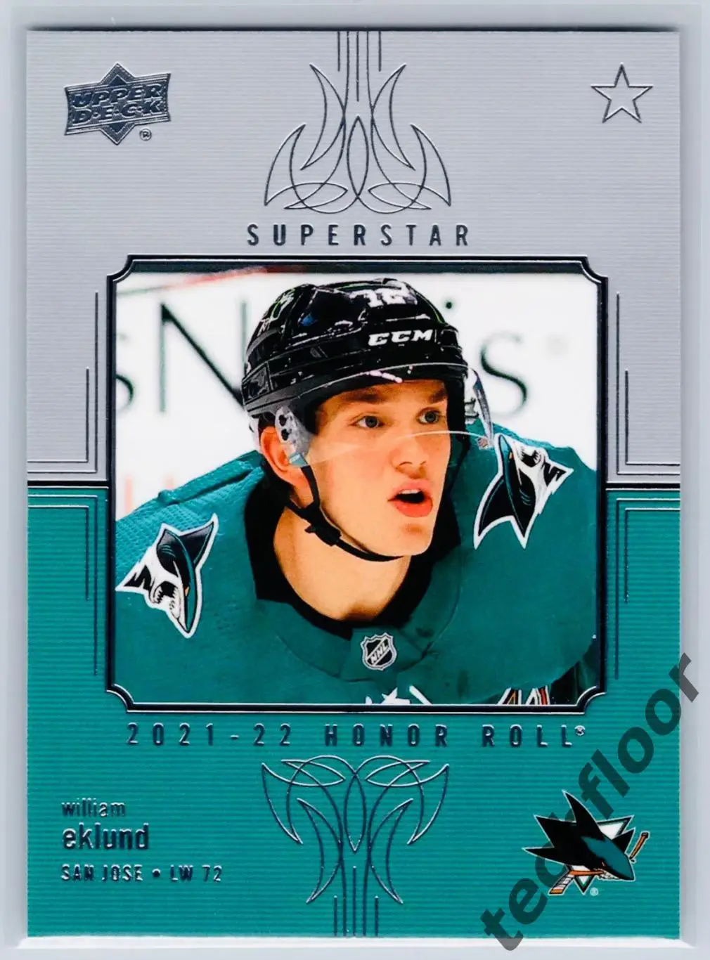 Карточка NHL William Eklund San Jose Sharks/Виллиам Эклунд Сан-Хосе Шаркс НХЛ