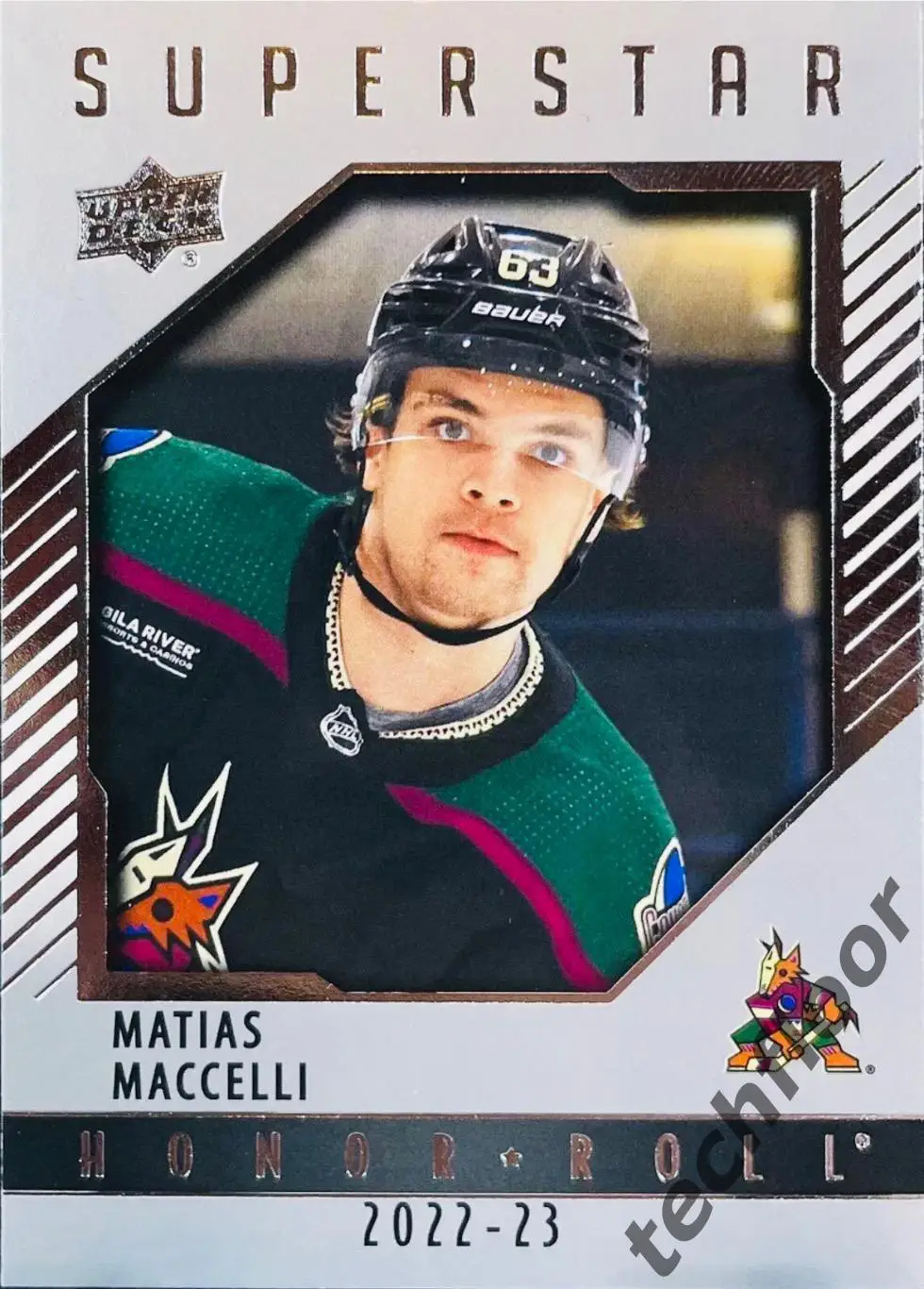 Карточка NHL Matias Maccelli Arizona Coyotes/Матиас Маччелли Аризона Койотис НХЛ