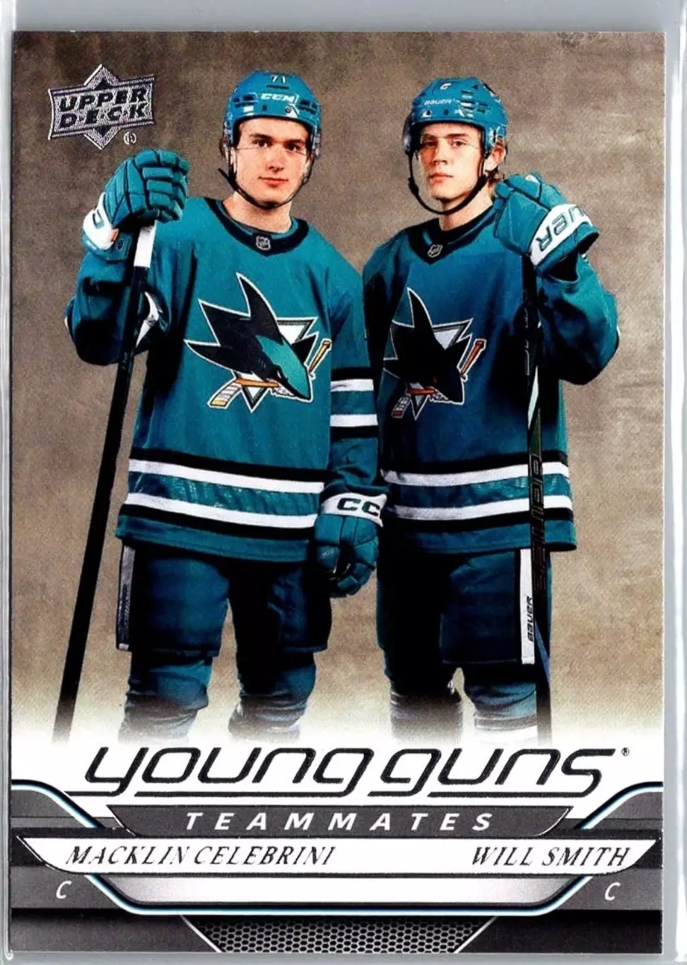 Карточка NHL Macklin Celebrini/Will Smith/Маклин Селебрини/Уилл Смит Сан-Хосе