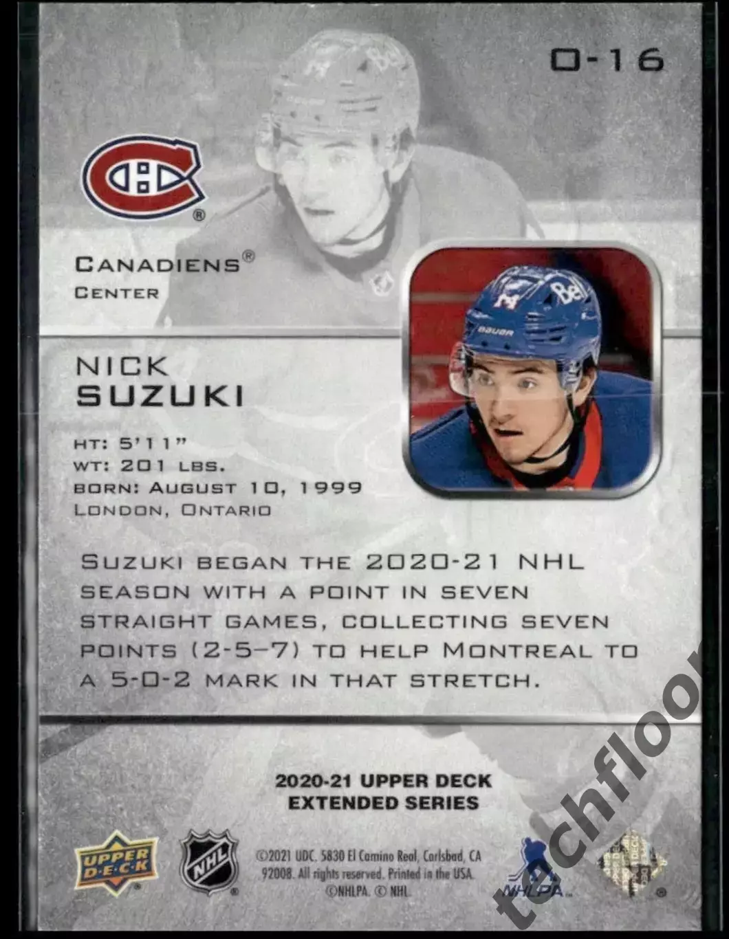 Карточка NHL Nick Suzuki Montreal Canadiens 1