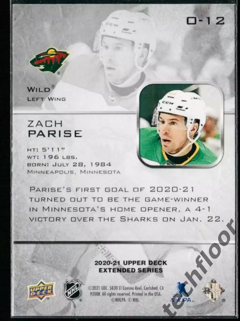 Карточка NHL Zach Parise Minnesota Wild 1