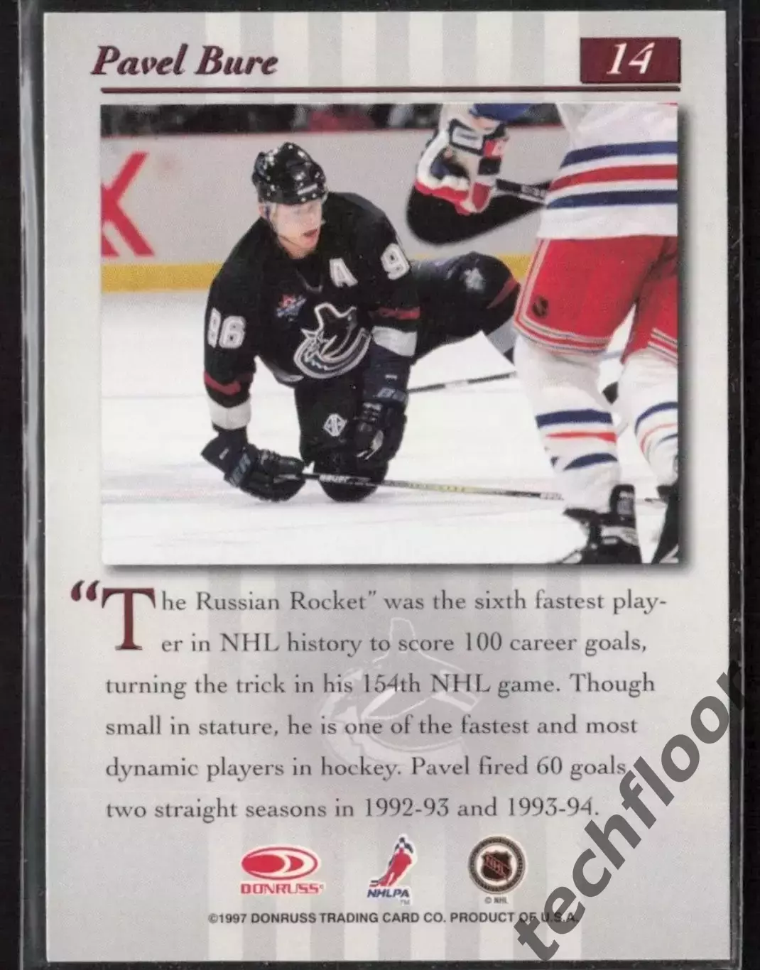Карточка NHL Pavel Bure Vancouver Canucks / Павел Буре Ванкувер 1