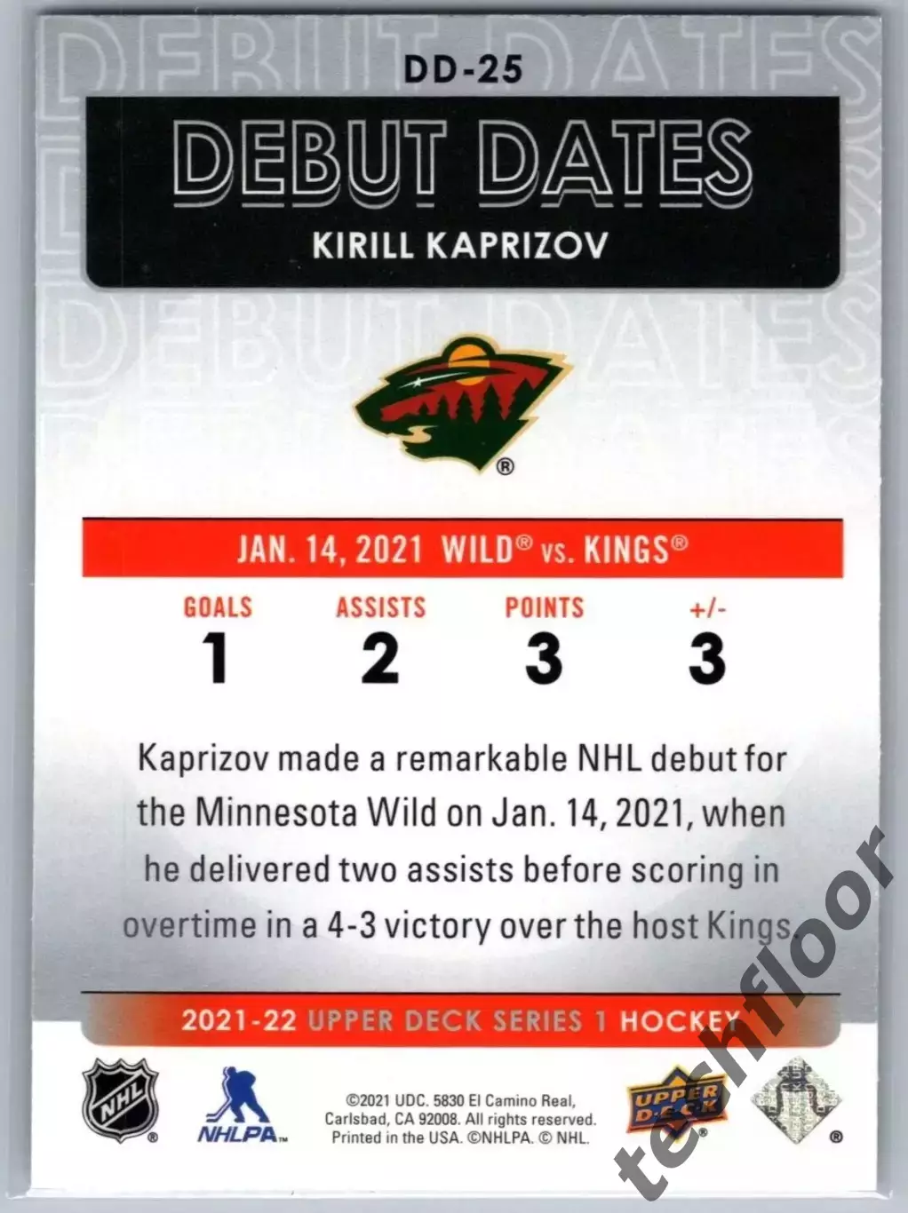 Карточка NHL 25 Kirill Kaprizov Minnesota Wild / Кирилл Капризов Миннесота 1