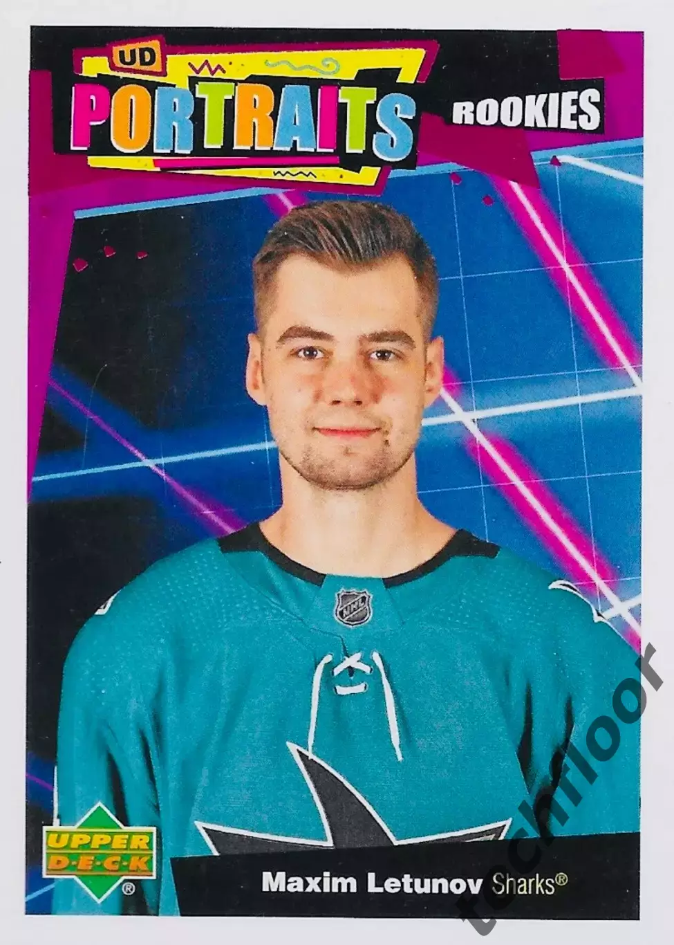 Карточка NHL Maxim Letunov San Jose Sharks/Максим Летунов Сан-Хосе НХЛ