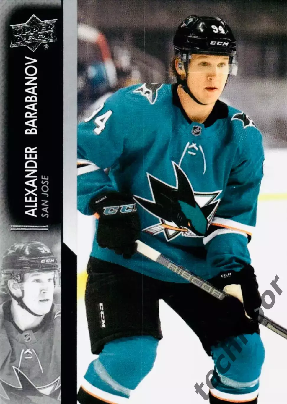 Карточка NHL Alexander Barabanov San Jose Sharks/Александр Барабанов Сан-Хосе