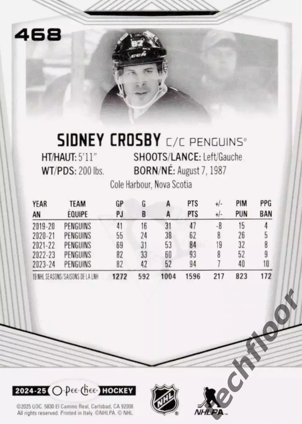Карточка NHL Sidney Crosby Pittsburgh Penguins / Сидни Кросби 1