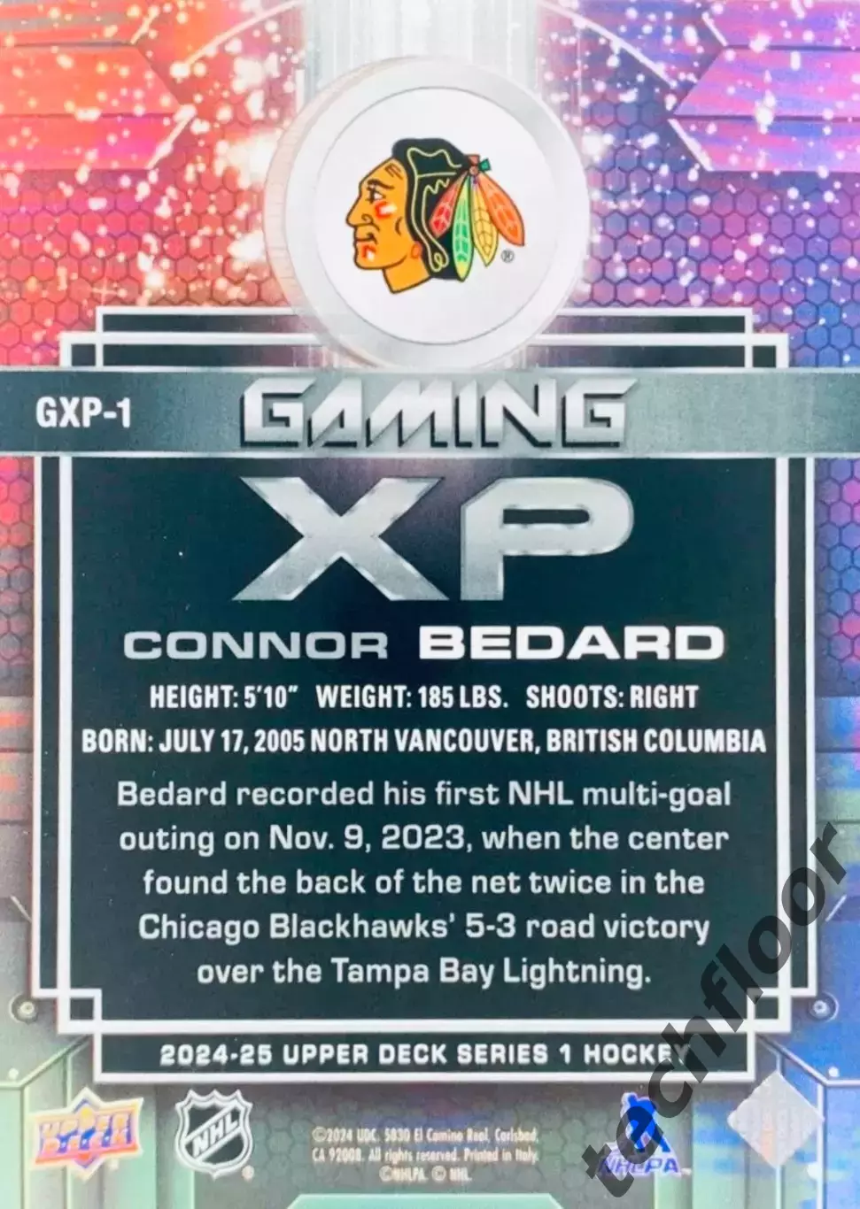 Карточка NHL Connor Bedard Chicago Blackhawks/Коннор Бедард Чикаго НХЛ 1