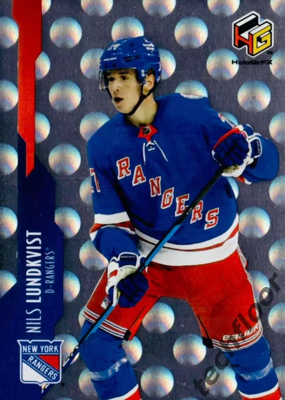 Карточка NHL Nils Lundkvist New York Rangers/Нильс Лундквист Нью-Йорк НХЛ