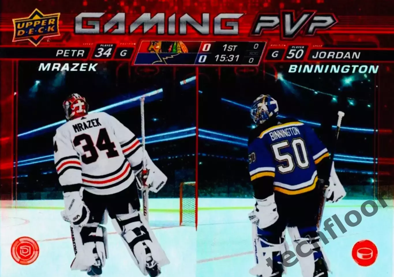 Карточка NHL Petr Mrazek/Jordan Binnington Chicago/St. Louis