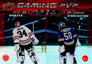 Карточка NHL Petr Mrazek/Jordan Binnington Chicago/St. Louis
