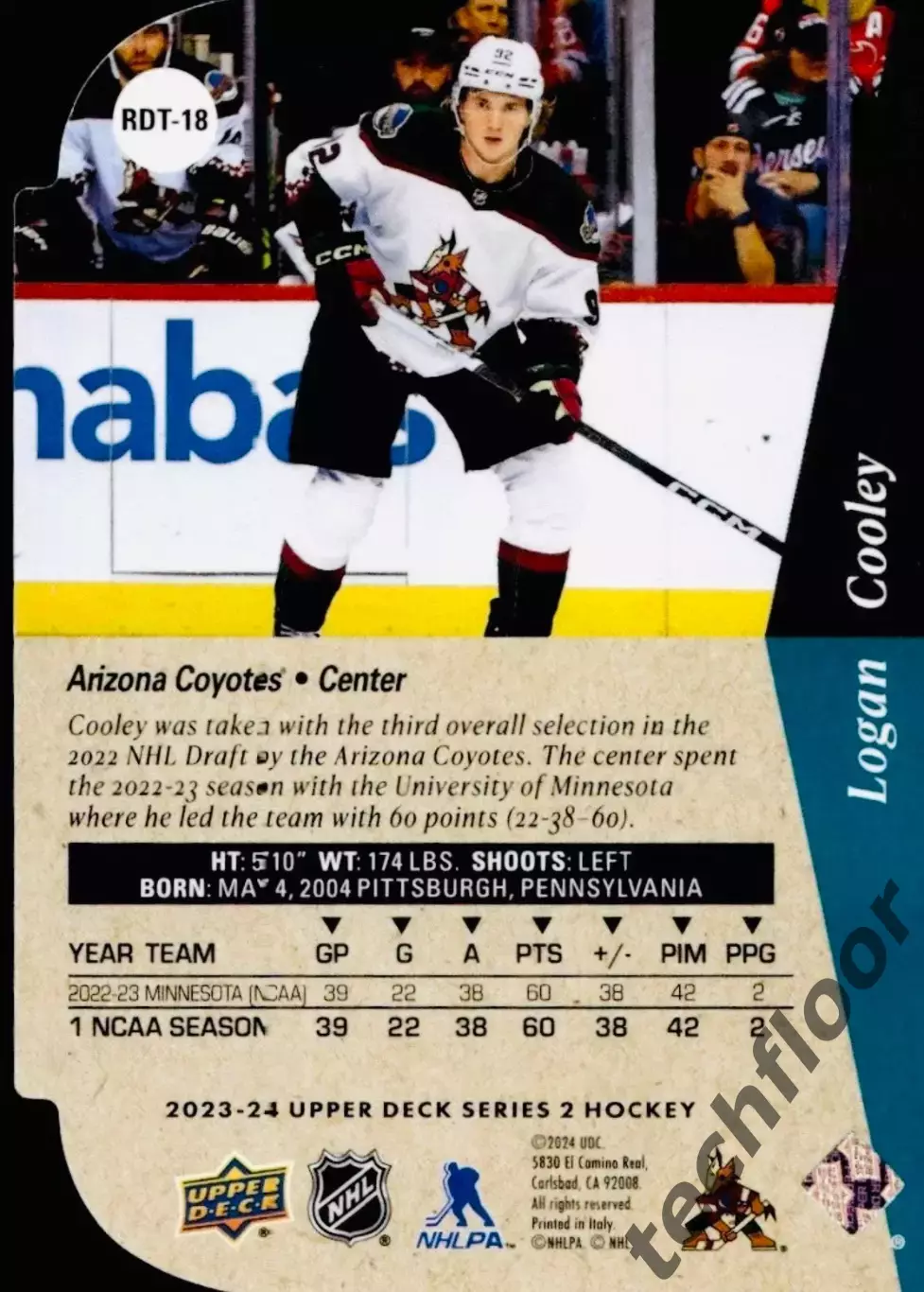 Карточка NHL Logan Cooley Arizona Coyotes/Логан Кули Аризона НХЛ 1