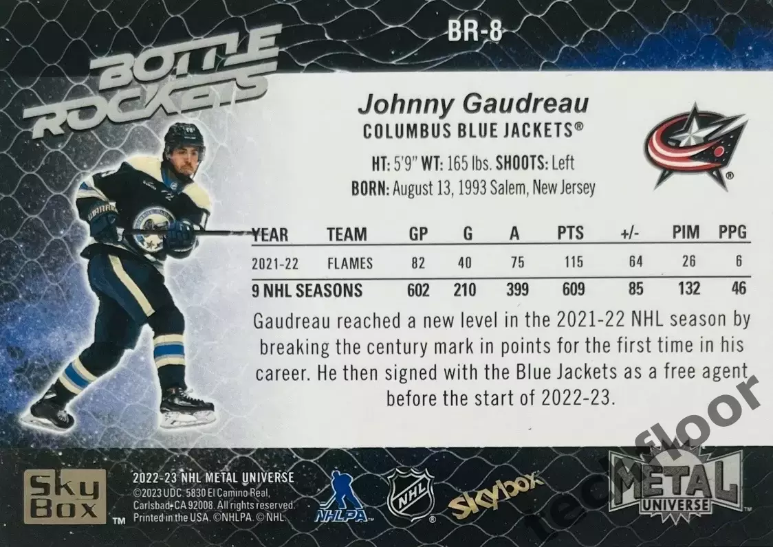 Карточка NHL Johnny Gaudreau Columbus Blue Jackets/Джонни Годро Коламбус НХЛ 1
