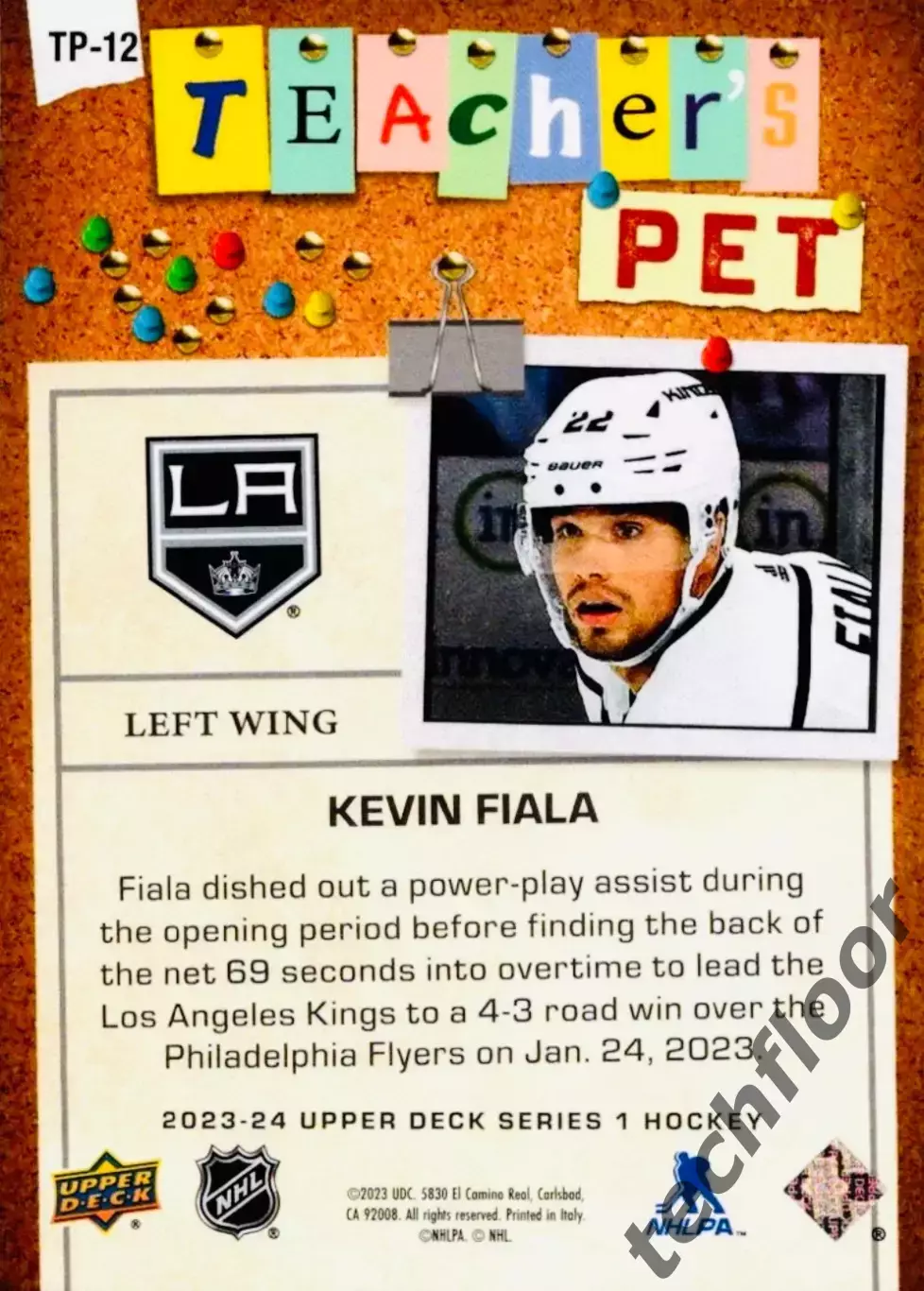Карточка NHL Kevin Fiala LA Kings/Кевин Фиала Лос-Анджелес НХЛ 1
