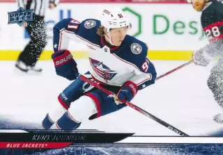Карточка NHL Kent Johnson Columbus Blue Jackets/Кент Джонсон Коламбус НХЛ
