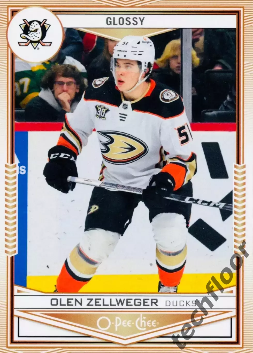 Карточка NHL Olen Zellweger Anaheim Ducks/Олен Зеллвегер Анахайм НХЛ