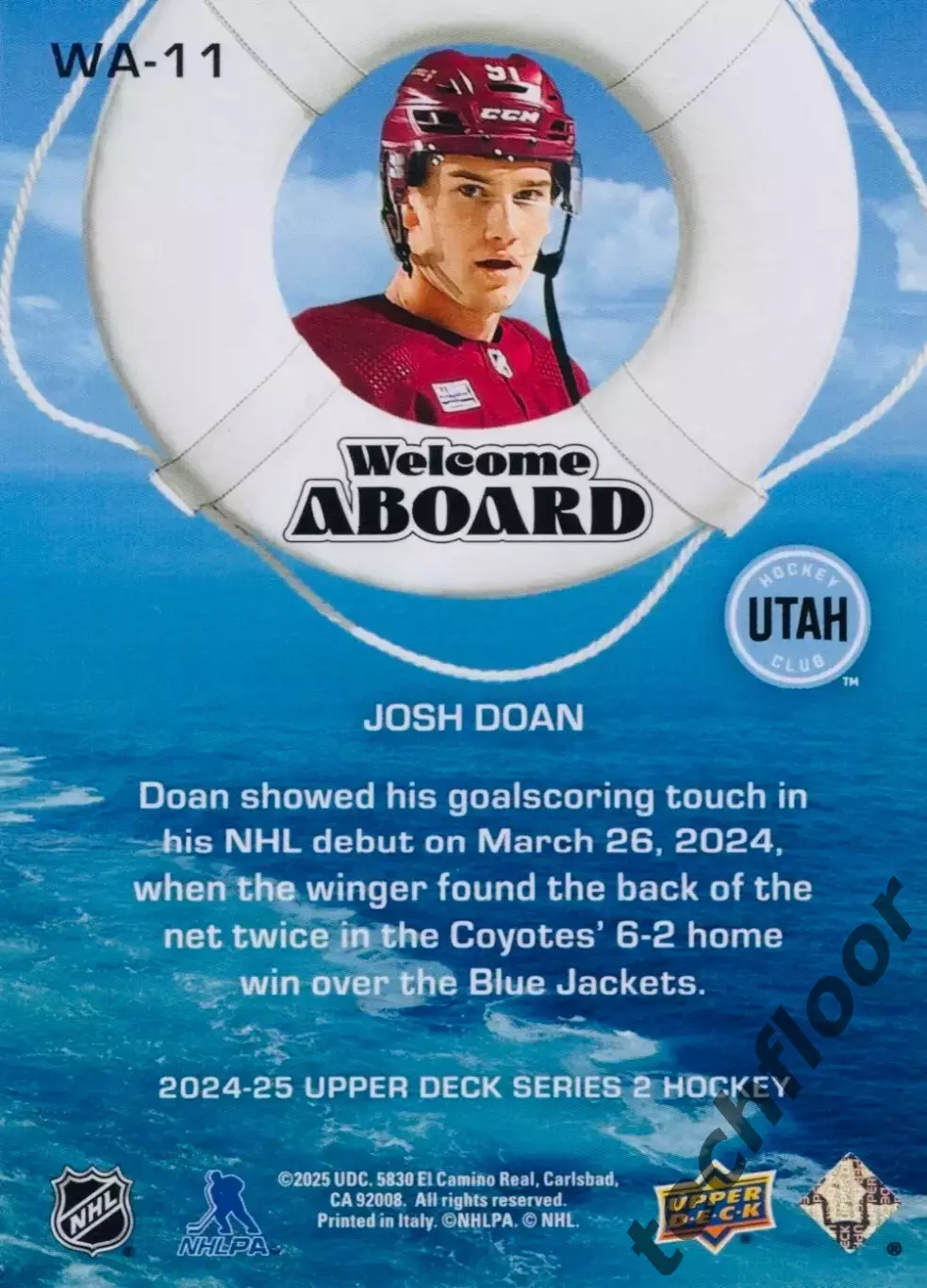 Карточка NHL Josh Doan Utah / Джош Доун Юта НХЛ 1