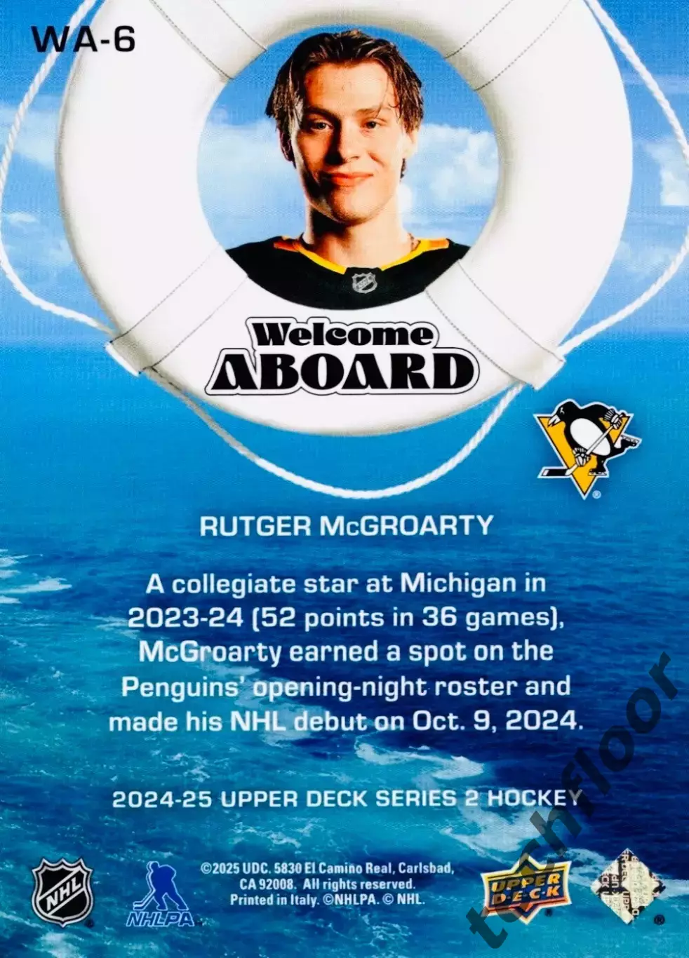 Карточка NHL Rutger McGroarty Pittsburgh Penguins/Рутгер Макгроарти Питтсбург 1