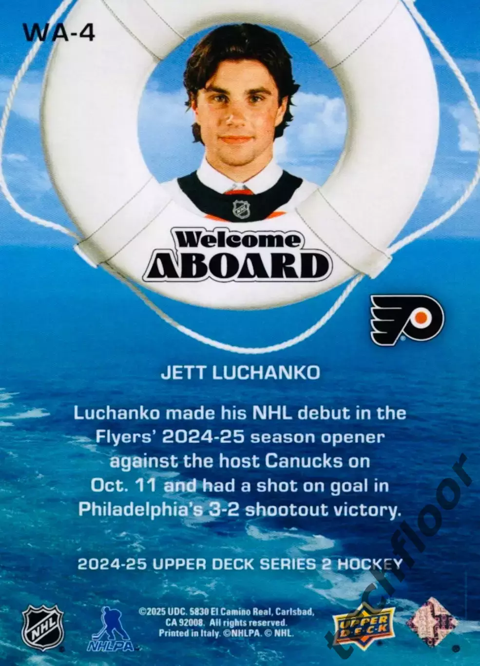 Карточка NHL Jett Luchanko Philadelphia Flyers/Джетт Лучанко Филадельфия НХЛ 1