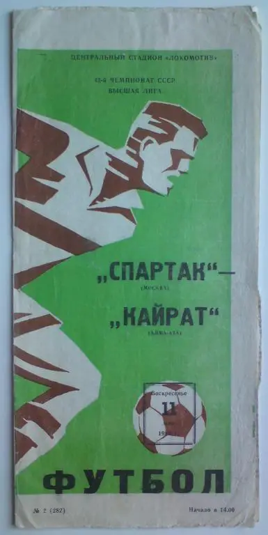 Спартак (Москва) - Кайрат (Алма-Ата) 1980