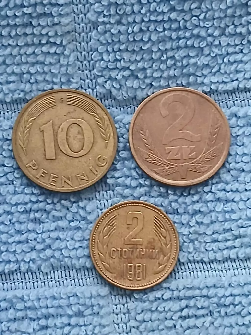 Лот из 3 монет Германия, Поьша, Болгария 1