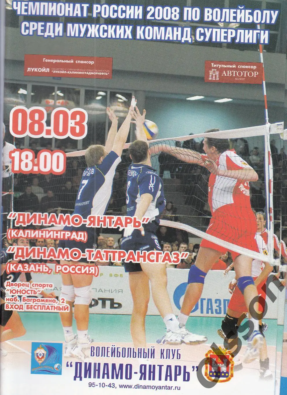 Динамо-Янтарь Калининград - Динамо-Таттрансгаз Казань 08.03.2008