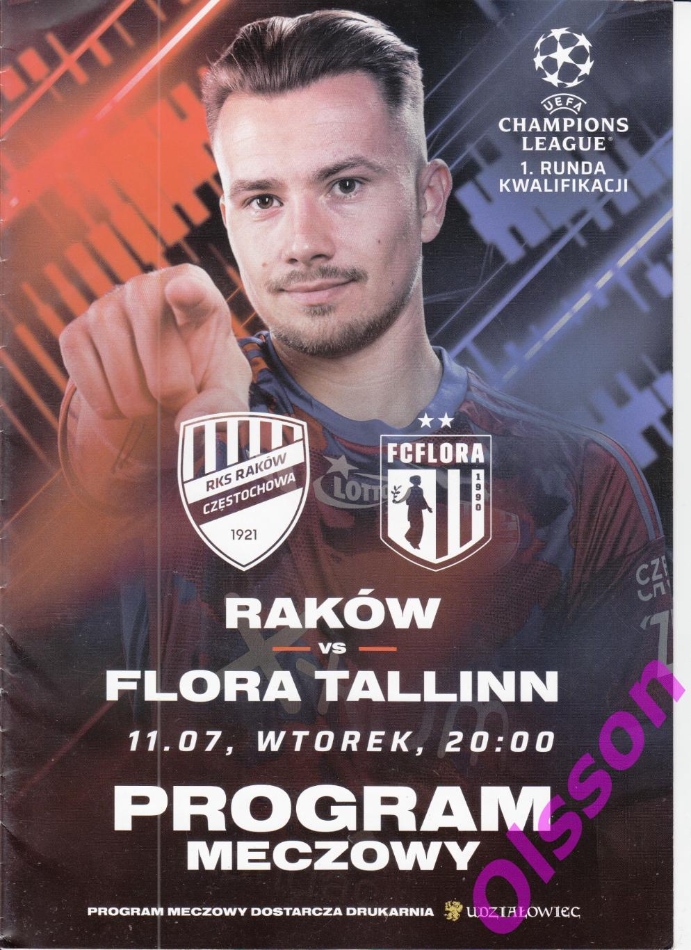 Ракув Польша - Флора Эстония 2023 Лига Чемпионов *