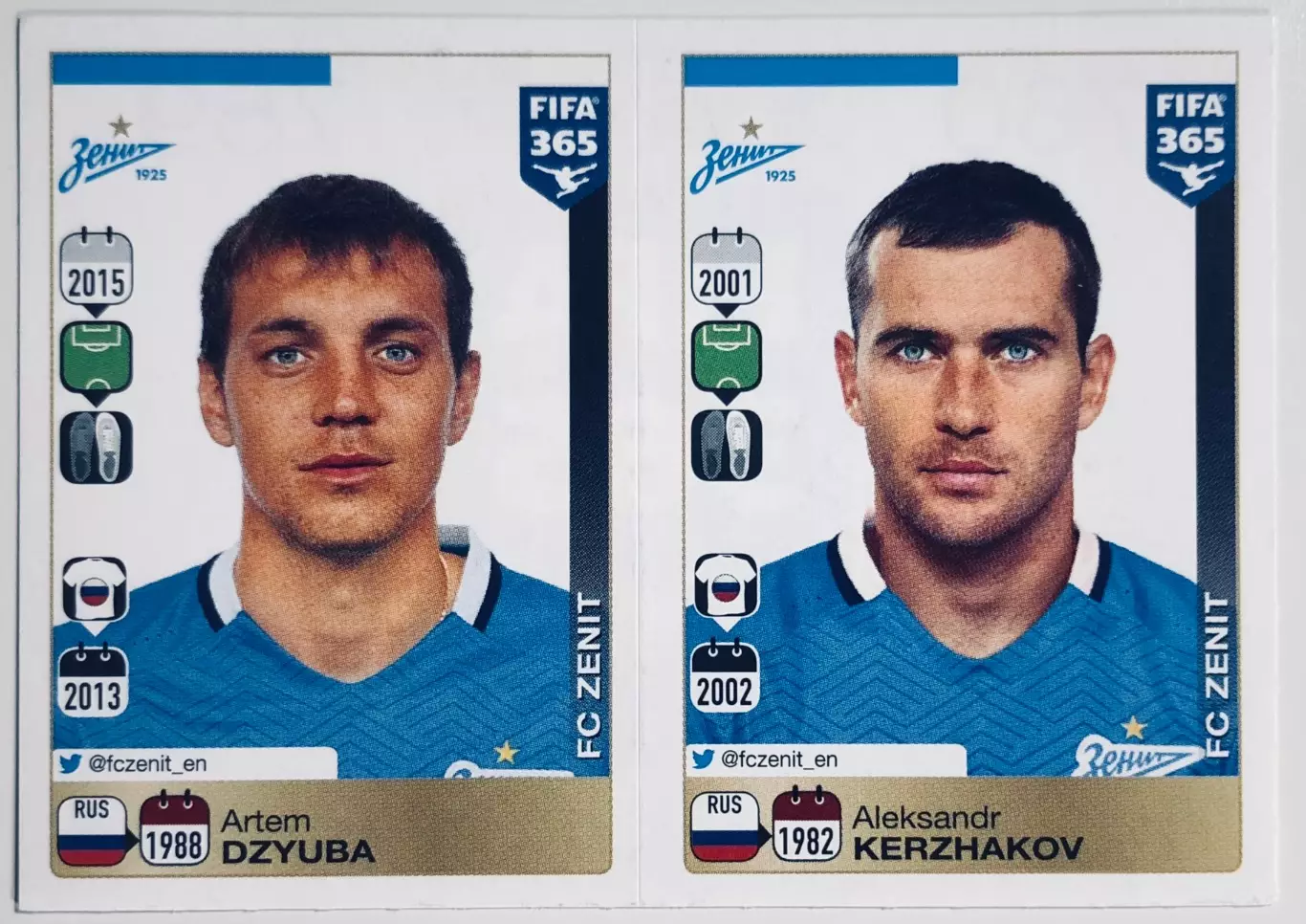 Наклейка Артём Дзюба/Александр Кержаков Зенит СПб