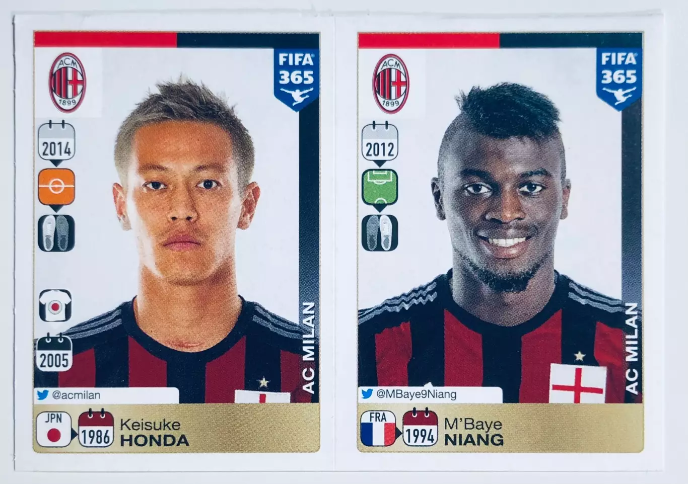 Наклейка Кейсуке Хонда/M'Baye Niang Милан