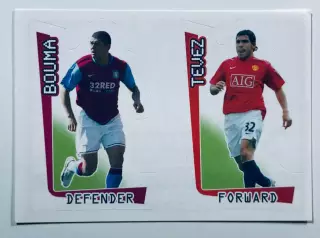 Наклейка Bouma/Tevez Астон Вилла/Манчестер Юнайтед