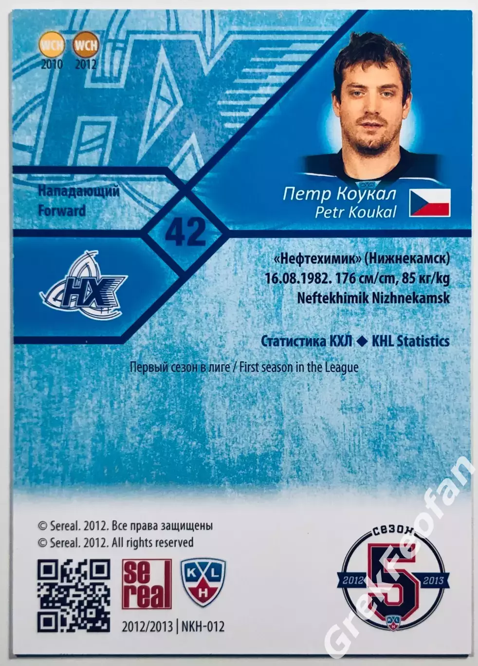 Карточка Петр Коукал ХК Нефтехимик Нижнекамск 1
