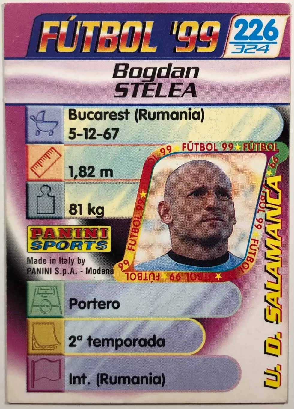 Карточка Богдан Стеля Саламанка 1