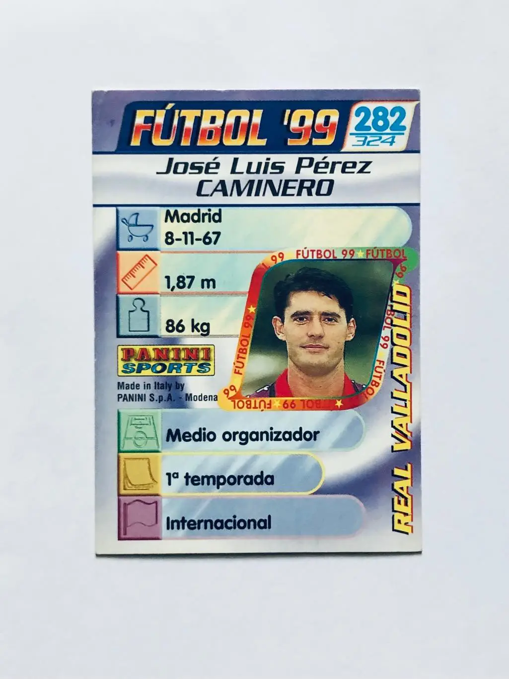 Карточка Jose Luis Caminero Real Valladolid 1