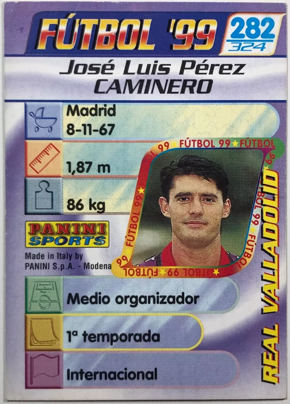 Карточка Jose Luis Caminero Реал Вальядолид 1