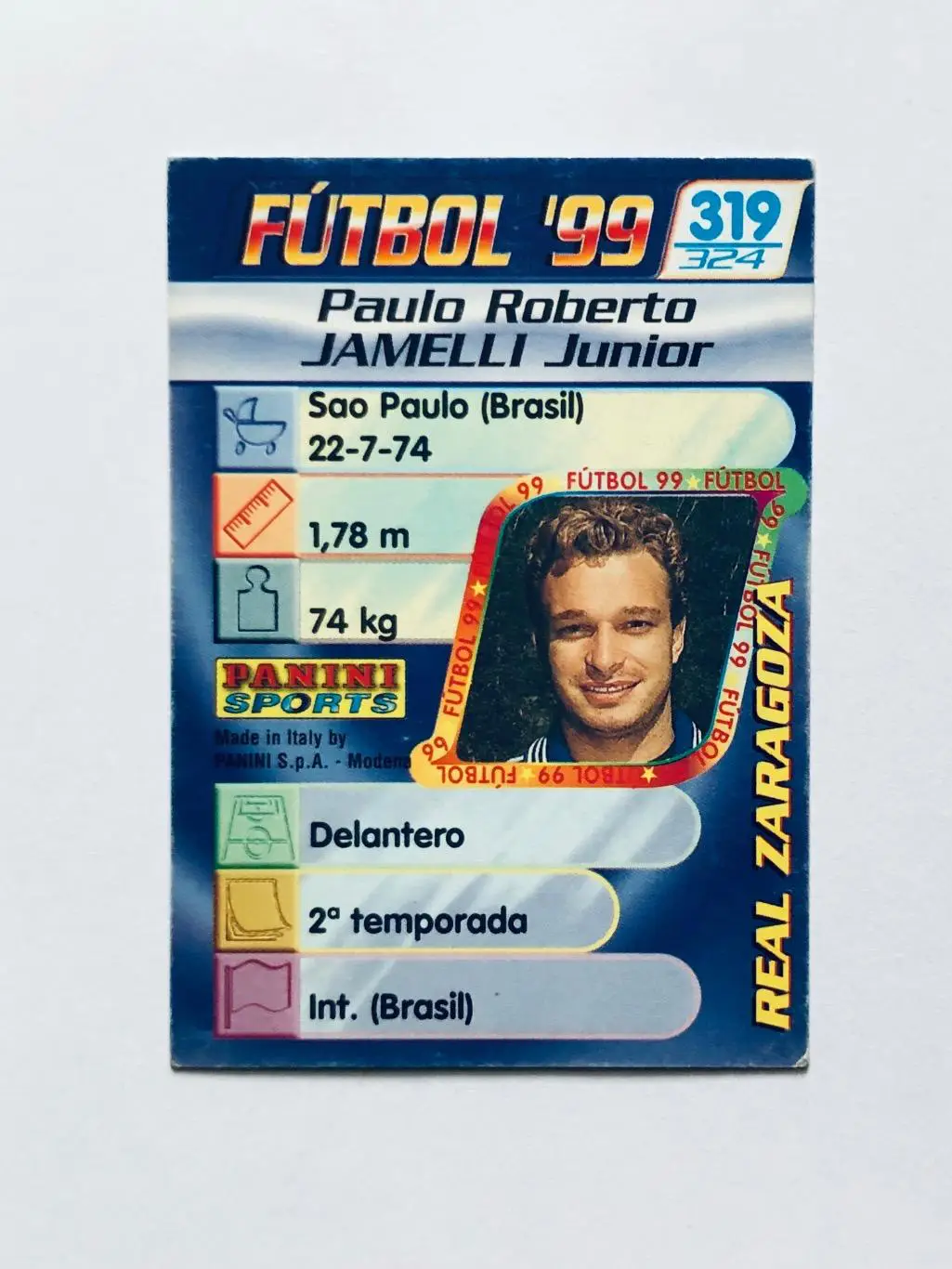 Карточка Paulo Jamelli Real Zaragoza 1