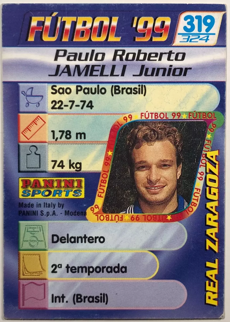 Карточка Paulo Jamelli Реал Сарагоса 1