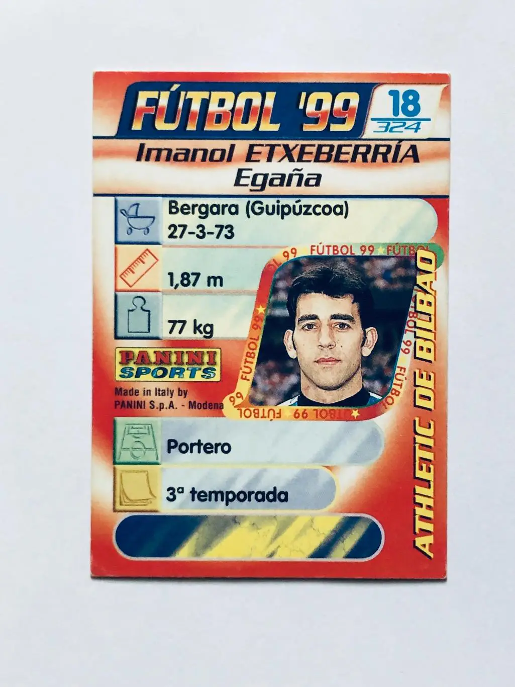 Карточка Imanol Etxeberria Athletic de Bilbao 1