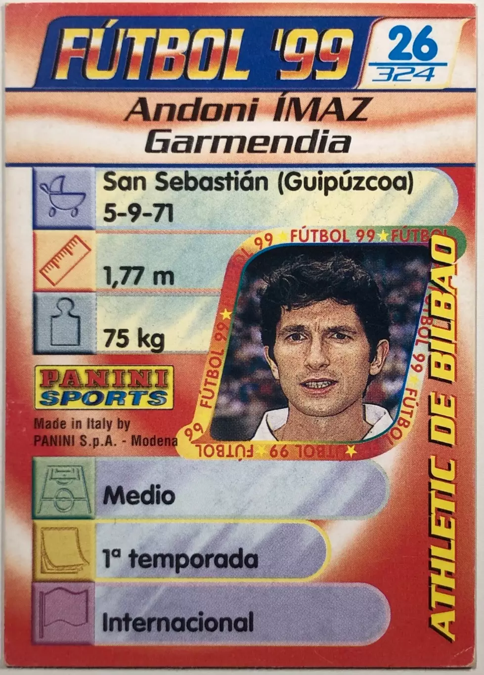 Карточка Andoni Imaz Атлетик Бильбао 1