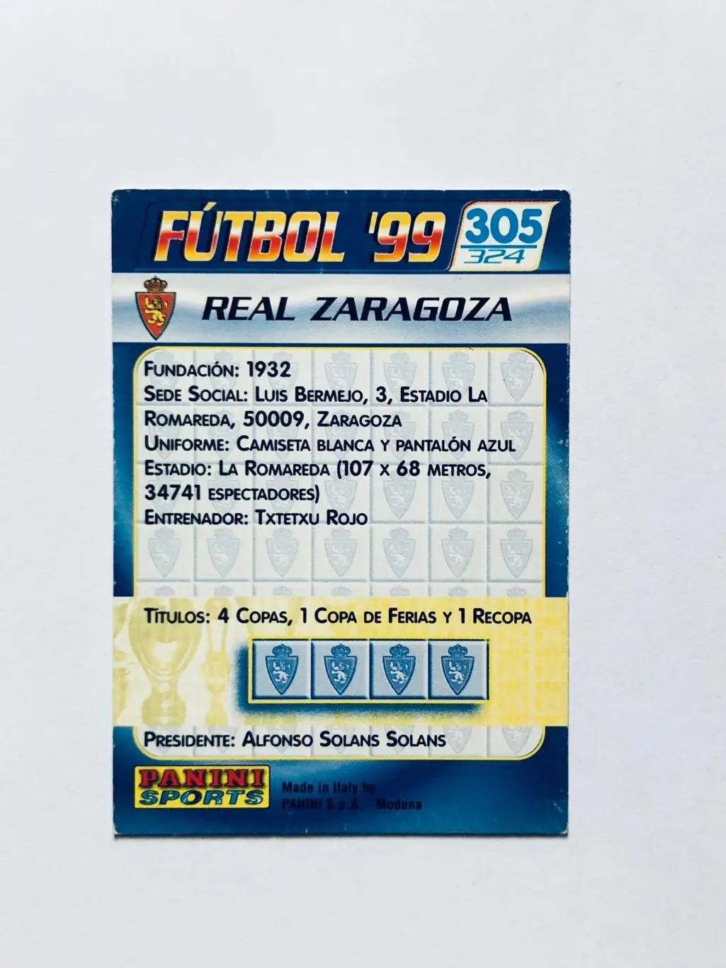 Карточка Real Zaragoza 1