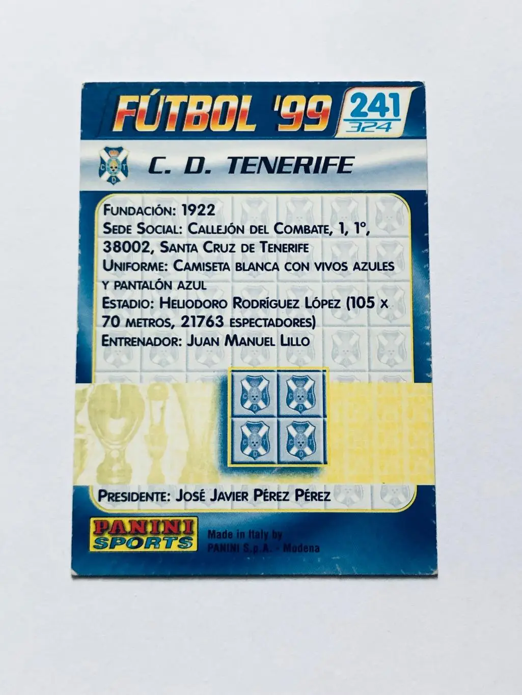 Карточка C.D. Tenerife 1