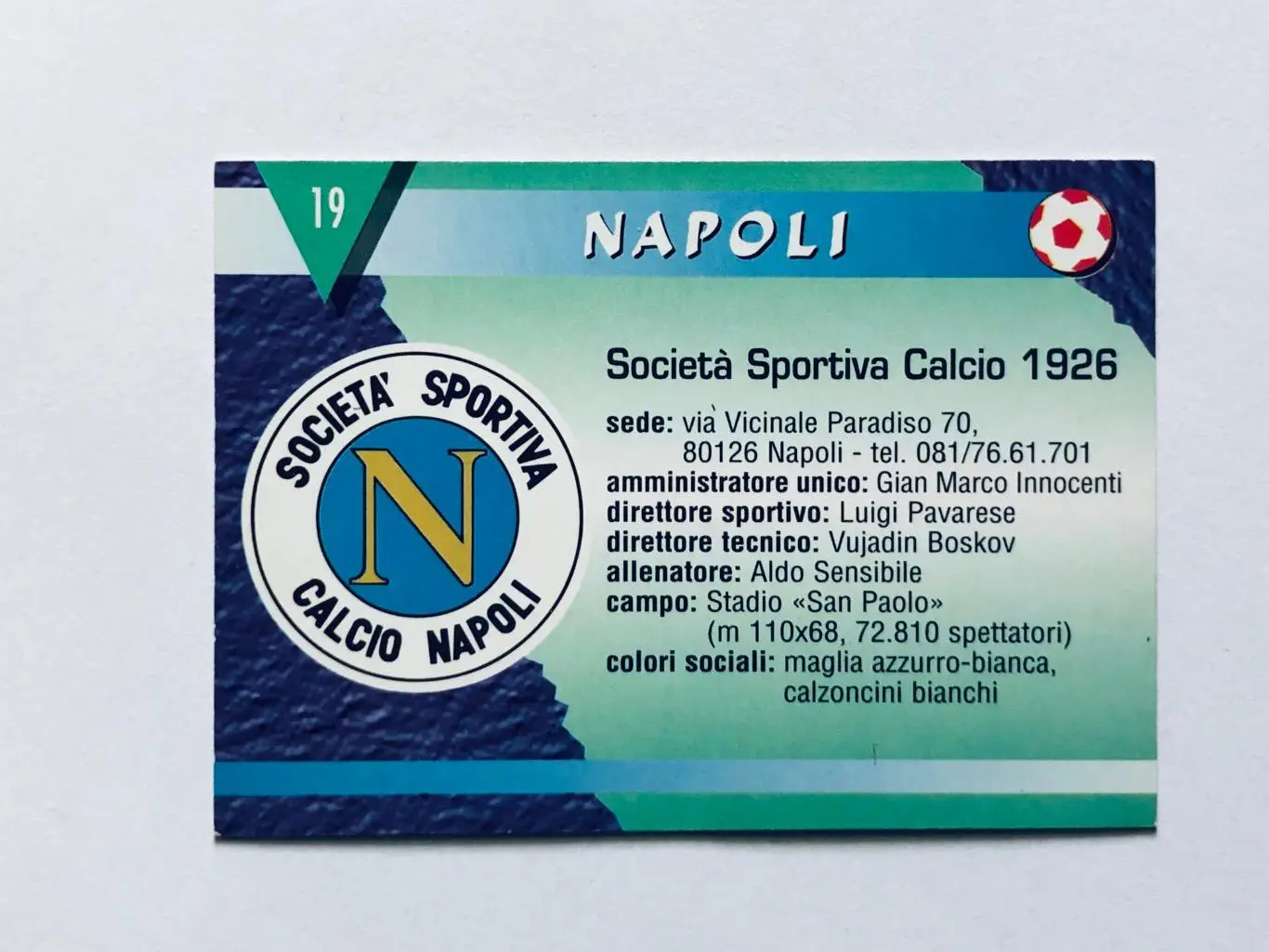 Карточка SSC Napoli 1