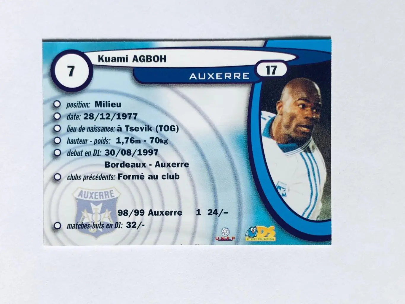 Карточка Kuami Agboh Auxerre 1