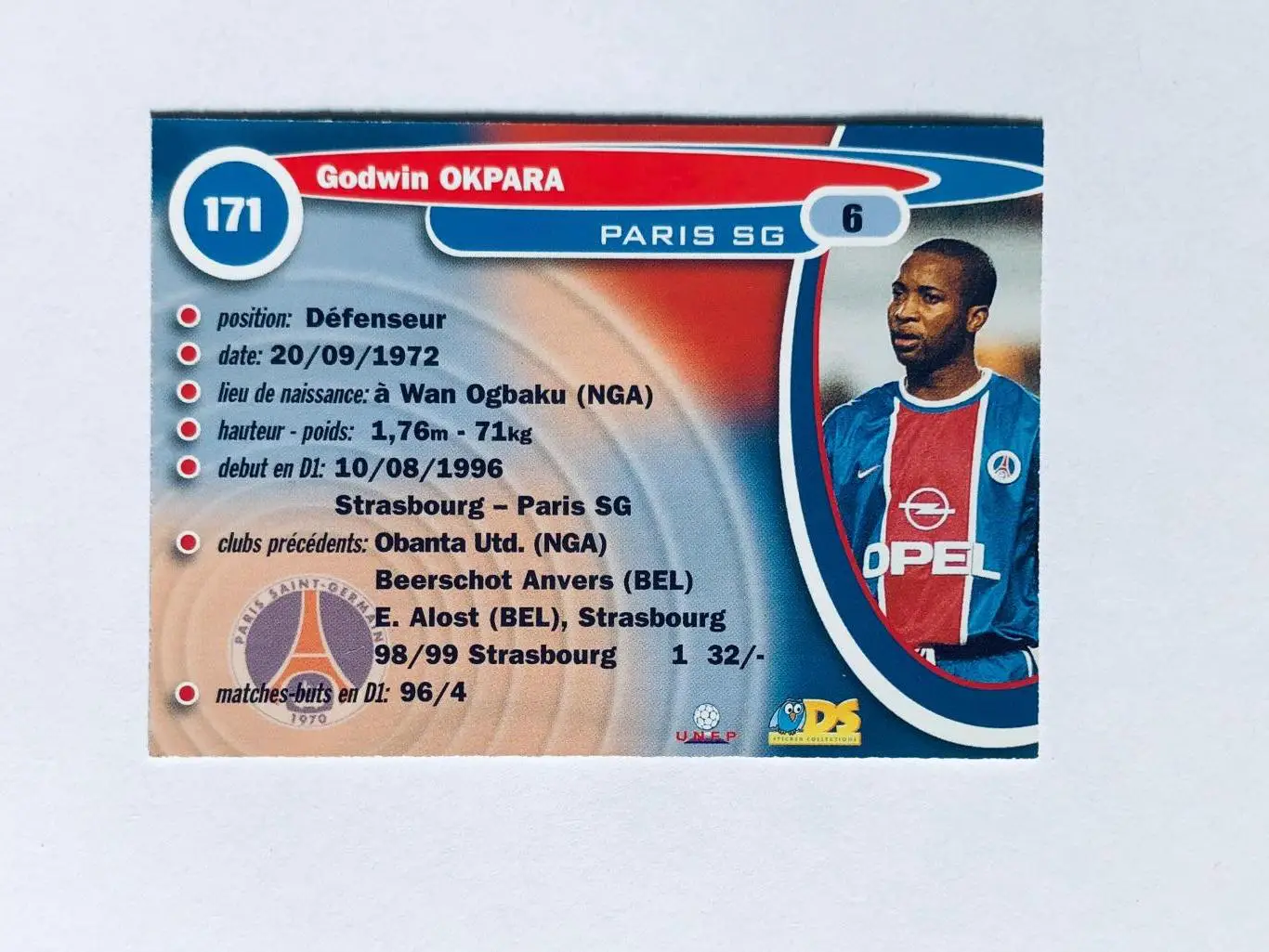 Карточка Godwin Okpara Paris SG 1