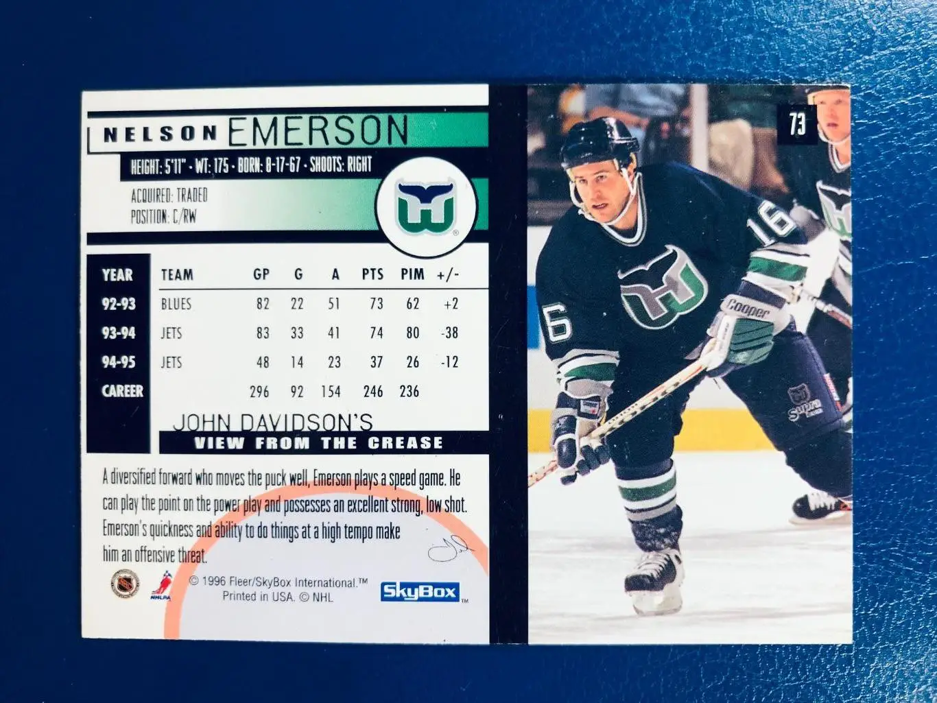 Карточка Nelson Emerson “Hartford Whalers” 1
