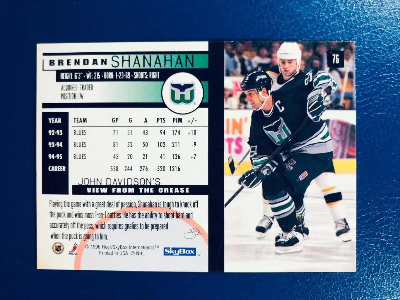 Карточка Brendan Shanahan “Hartford Whalers” 1