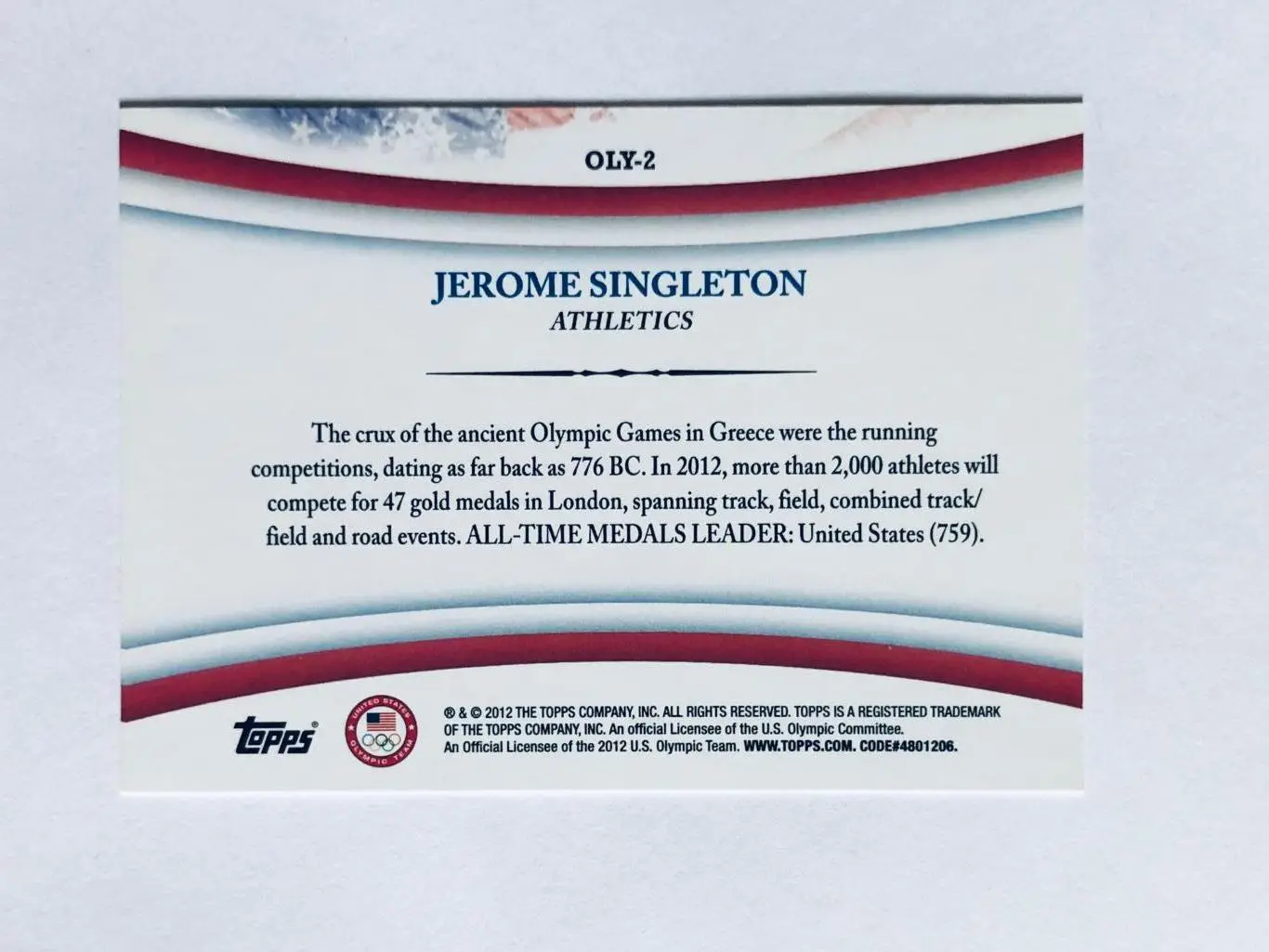 Карточка Jerome Singleton „Лёгкая атлетика ” 1