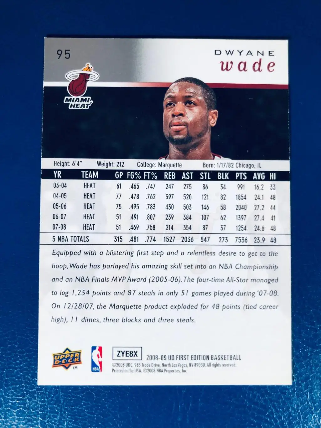 Карточка Dwyane Wade Miami Heat 1