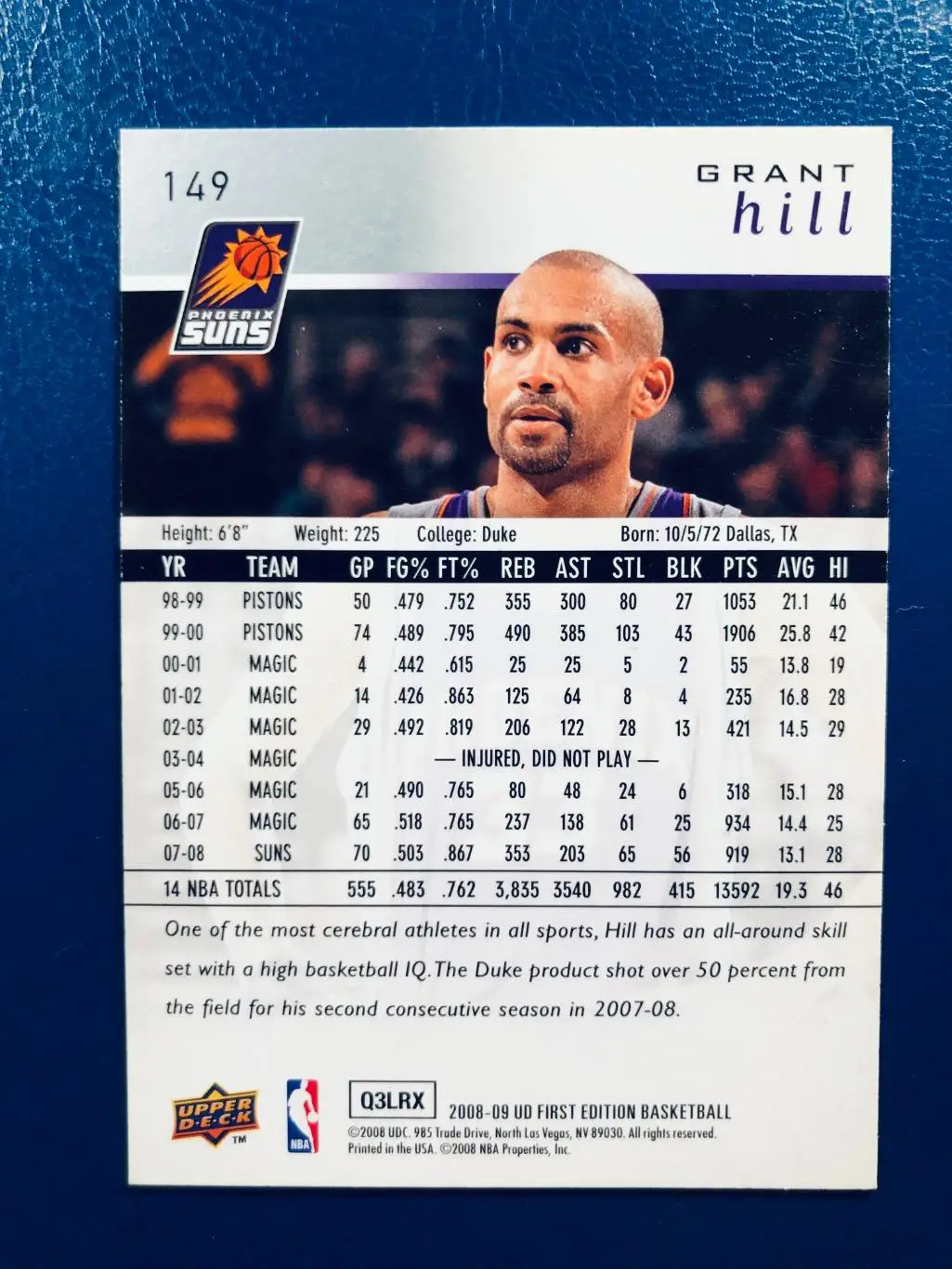 Карточка Grant Hill Phoenix Suns 1