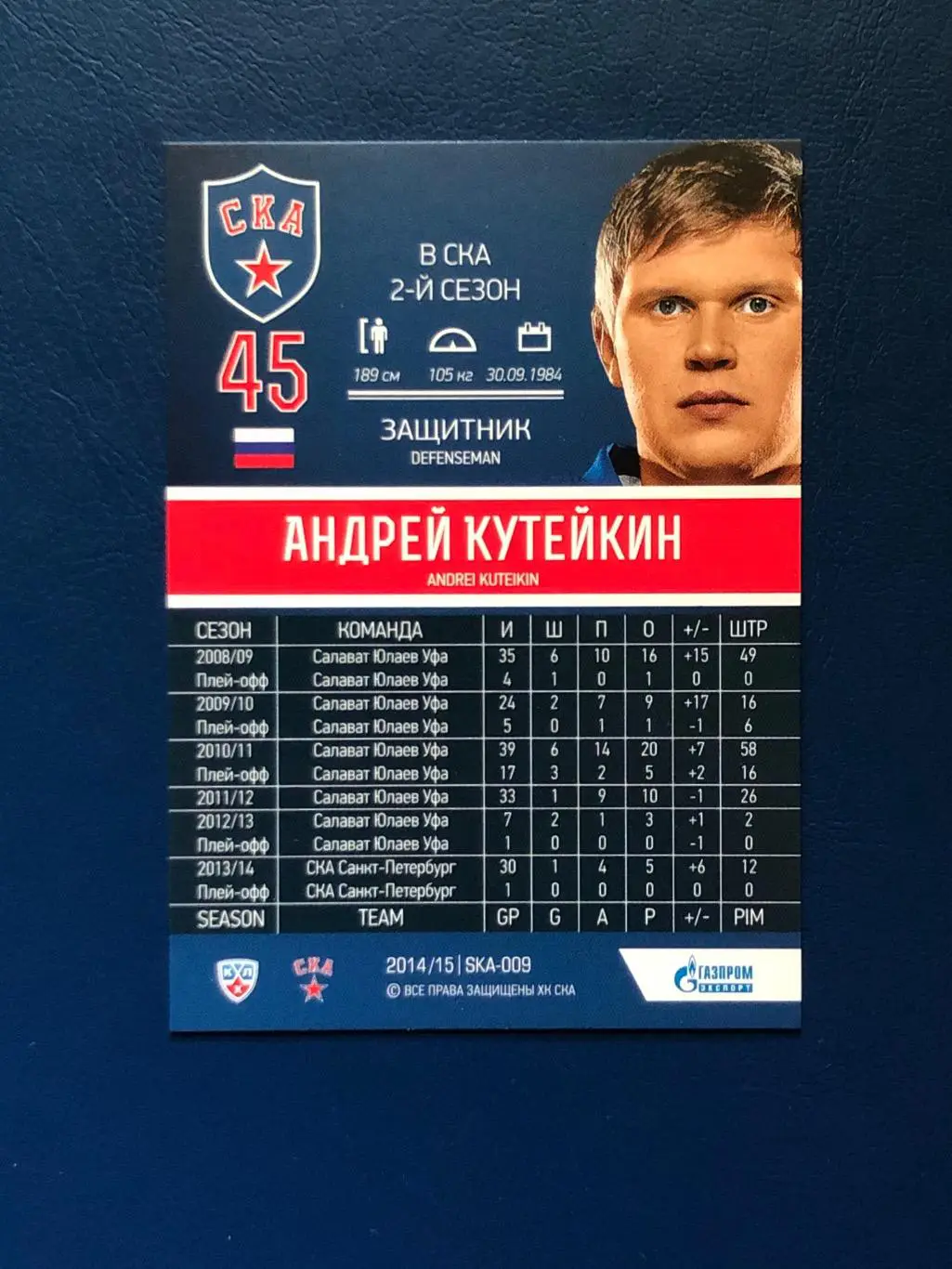 Карточка Андрей Кутейкин ХК СКА СПб 1