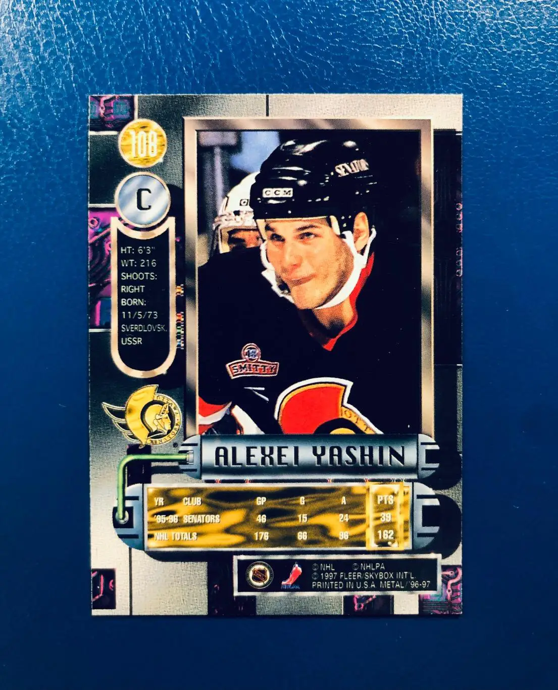 Карточка Aleksei Yashin “Ottawa Senators” 1