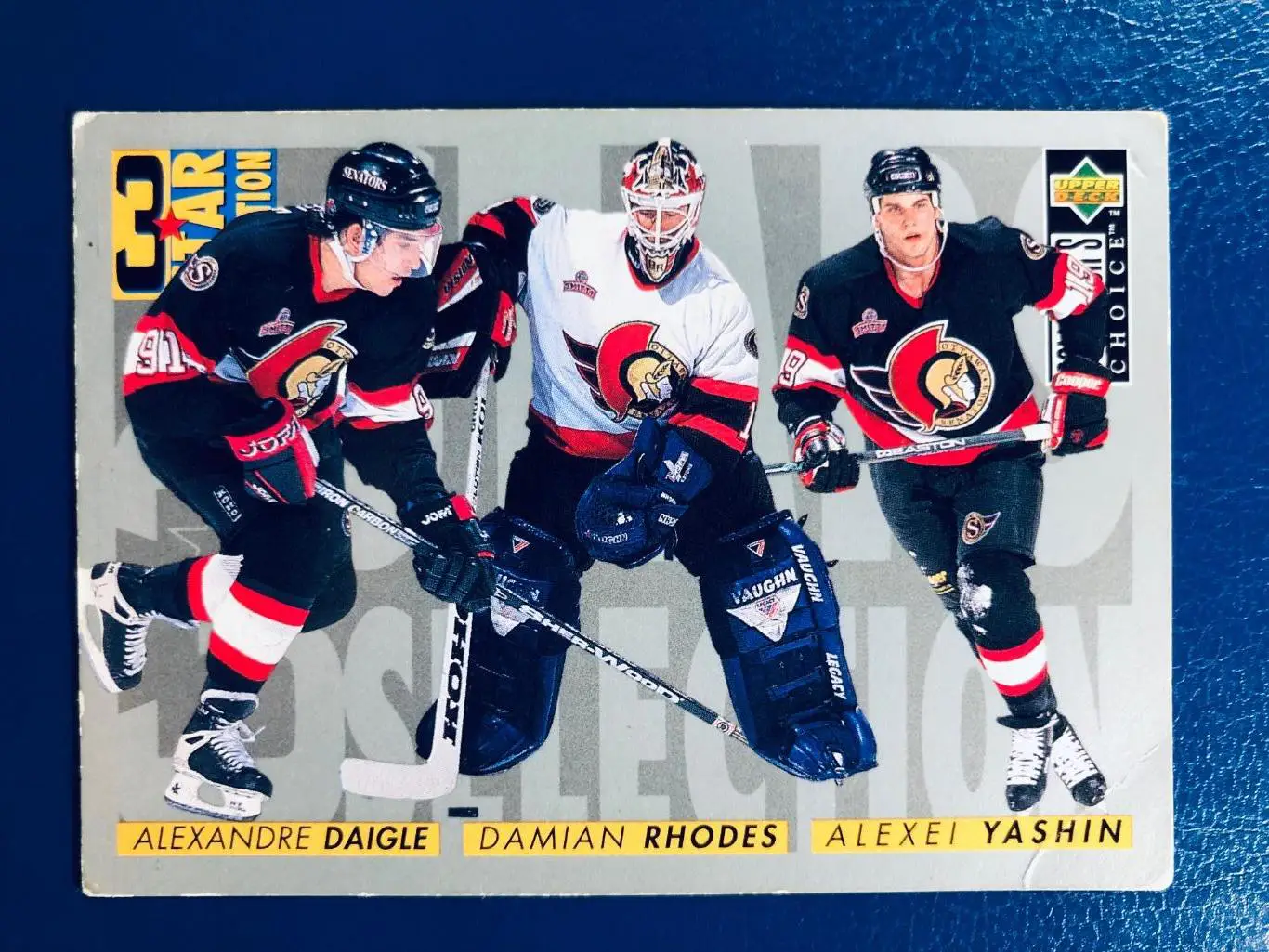 Карточка Alexandre Daigle/Damian Rhodes/Alexei Yashin ”Ottawa Senators“